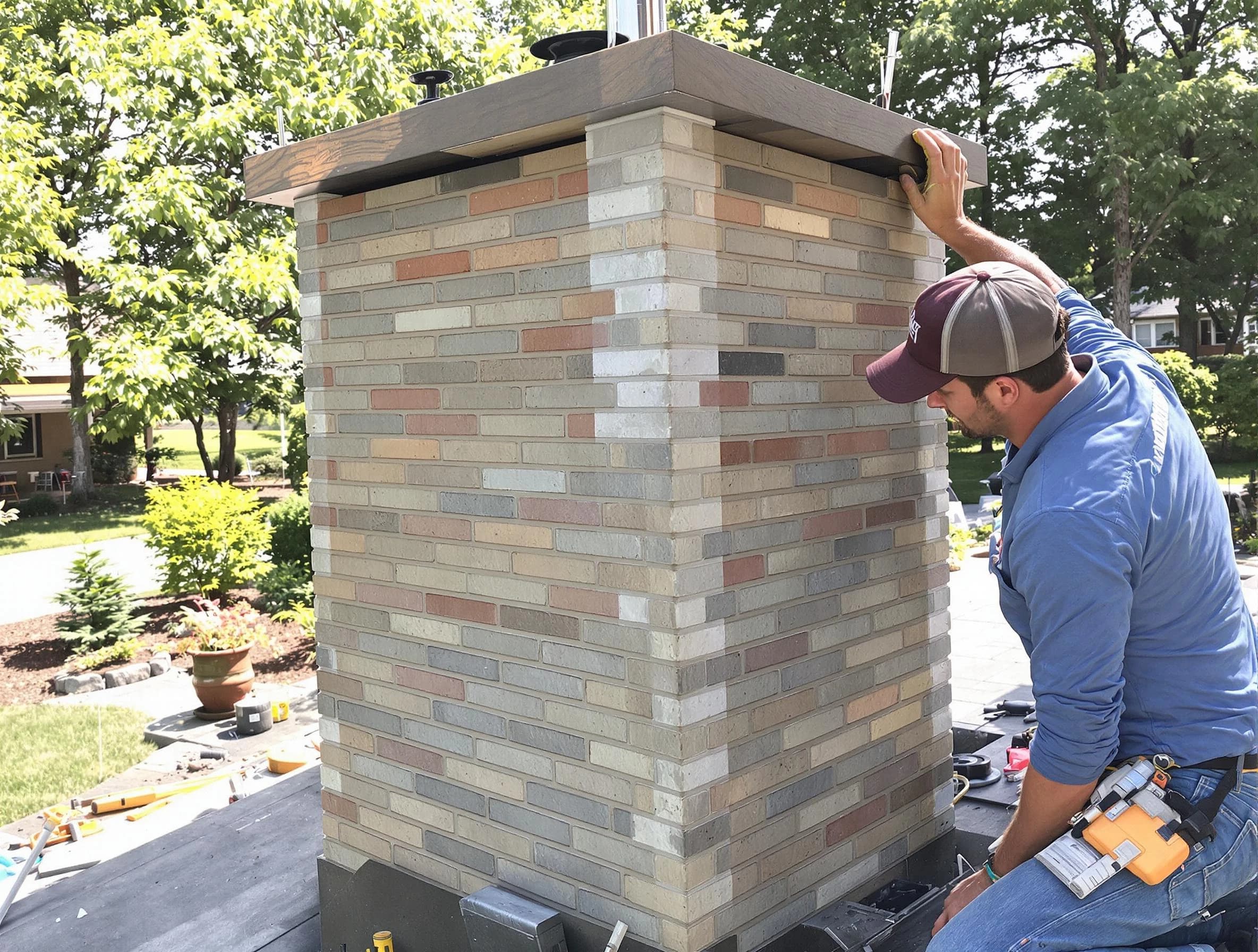 Tuttle Chimney Sweep completing a modern chimney remodel in Tuttle, OK