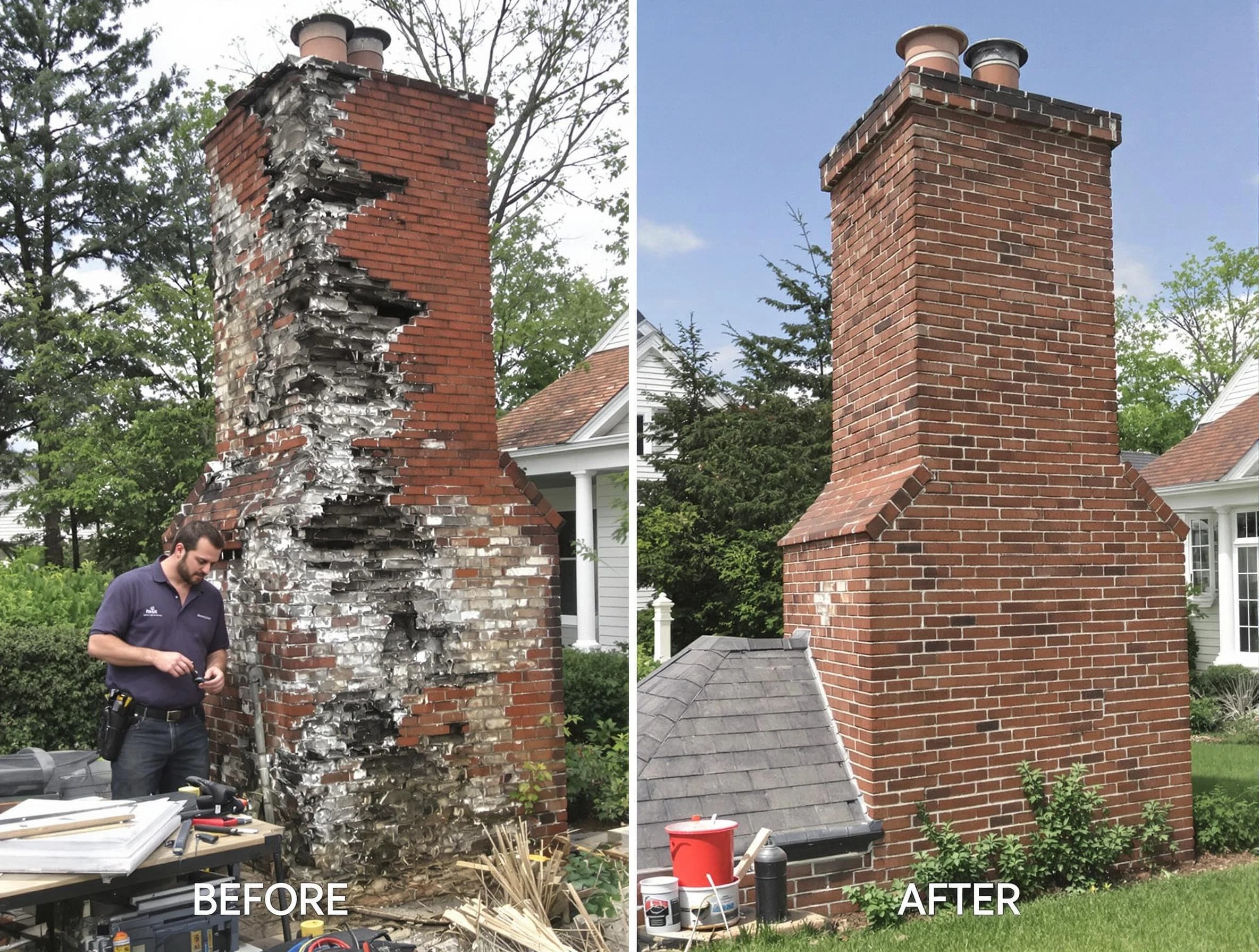 Tuttle Chimney Sweep performing a full chimney restoration in Tuttle, OK