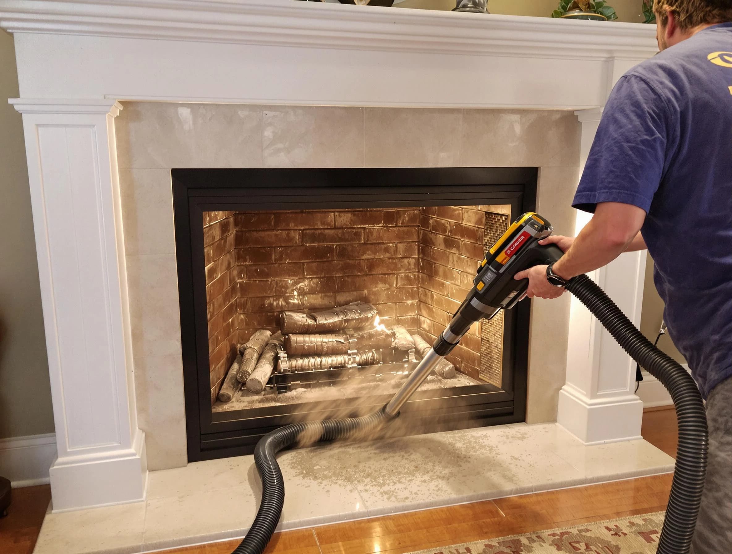 Fireplace cleaning performed by Tuttle Chimney Sweep in Tuttle, OK