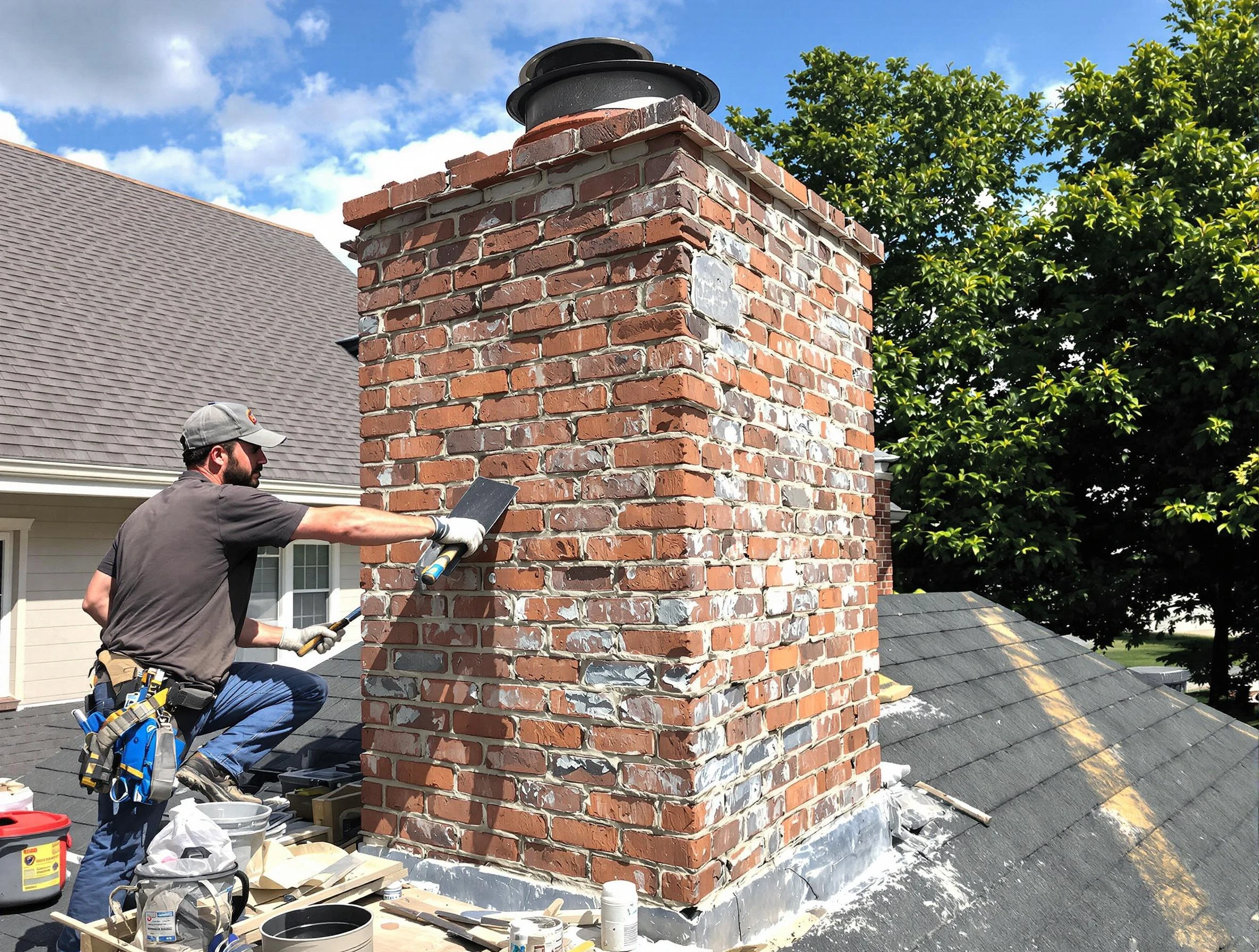 Completed chimney rebuild by Tuttle Chimney Sweep in Tuttle, OK