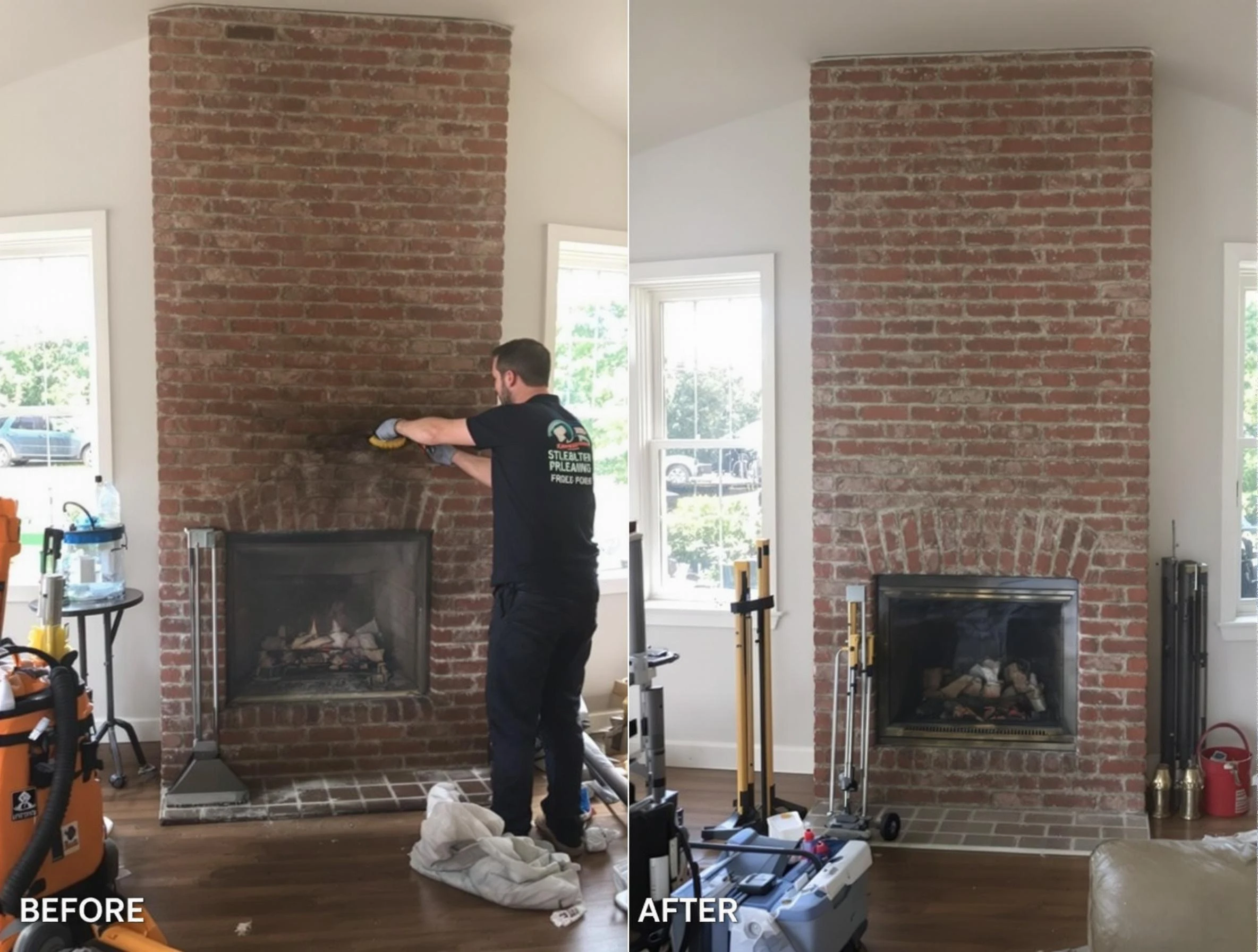 Finished chimney sweeping service by Tuttle Chimney Sweep in Tuttle, OK