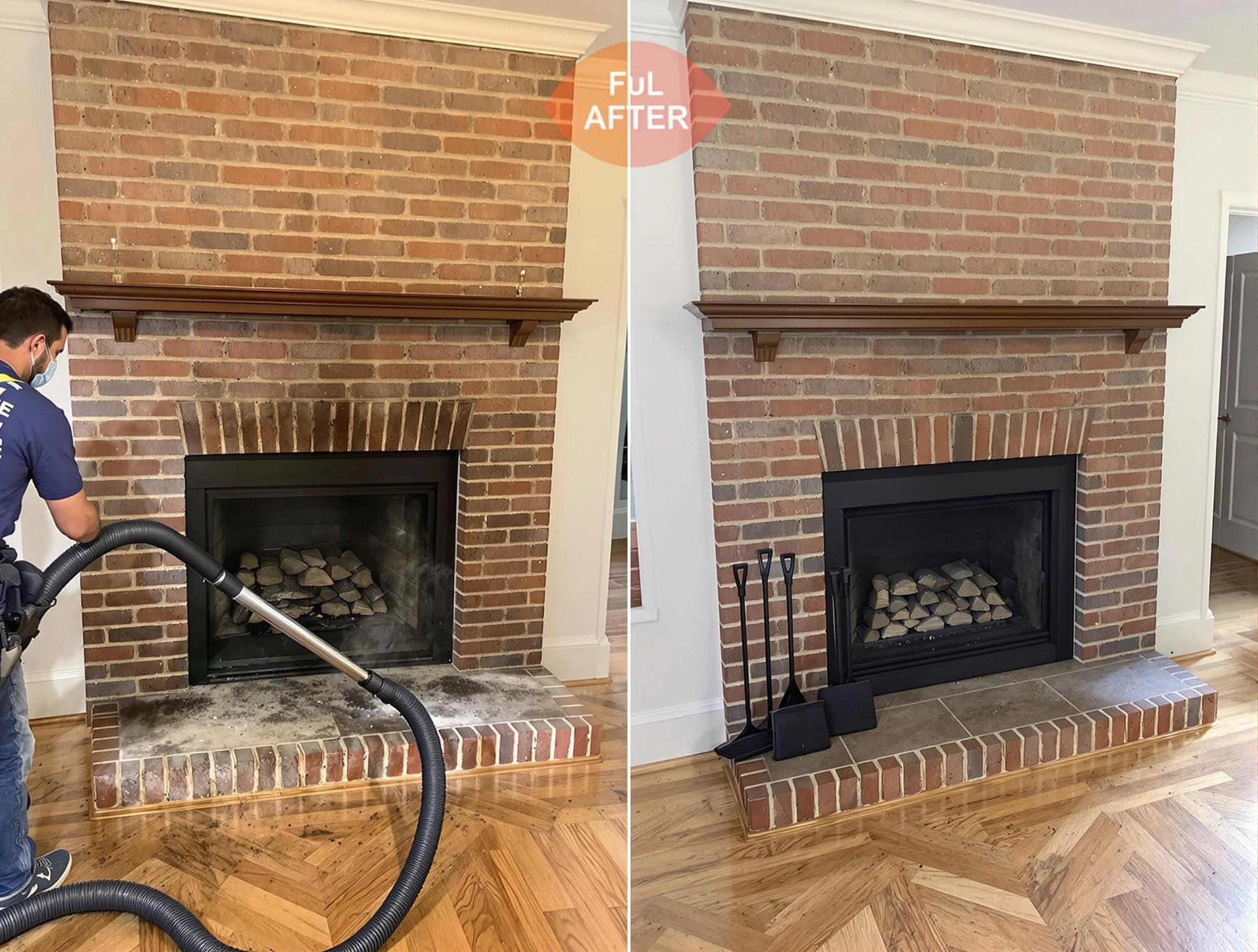 Tuttle Chimney Sweep carefully sanitizing a fireplace in Tuttle, OK