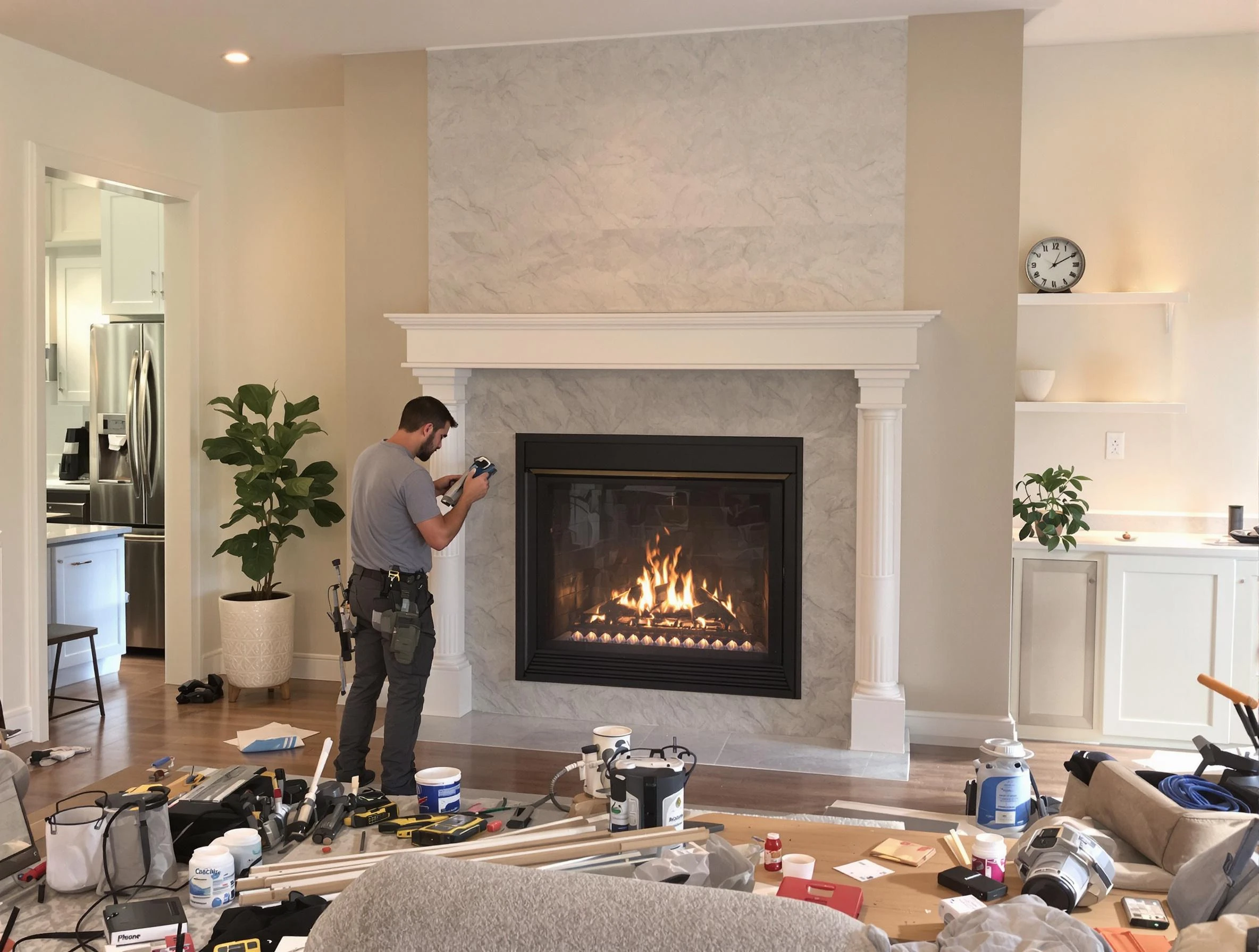 Newly installed fireplace by Tuttle Chimney Sweep in Tuttle, OK